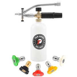 Tool Daily Foam Cannon with Dual Connector Accessory, 1/4 Inch Quick Connector, 5 Pressure Washer Nozzle Tips, 1 Liter