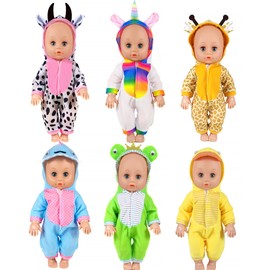 Doll Clothes,12 inch Baby Doll Clothes[6 Sets Animal Styling ] for 10/ 11 /12 inch Baby Dolls