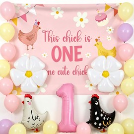 Chicken 1st Birthday Party Decoration The Chick Is One Birthday Decoration