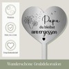 Photect Grave Stake Metal Heart with Saying Papa Du Bleibst