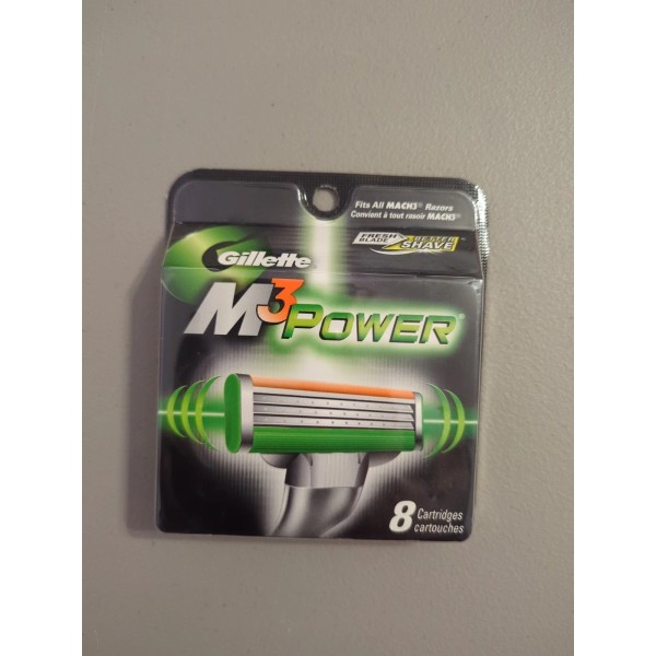 Gillette New 8x Mach3 M3 Power Replacement Cartridges
