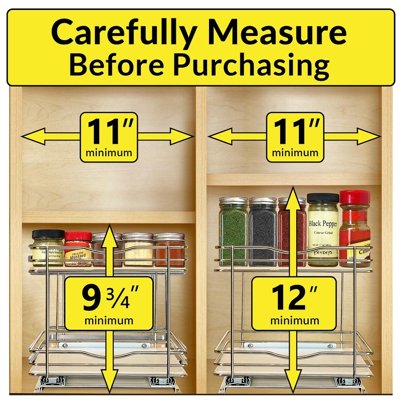 LYNK PROFESSIONAL® Pull Out Spice Rack Organizer for Inside Kitchen