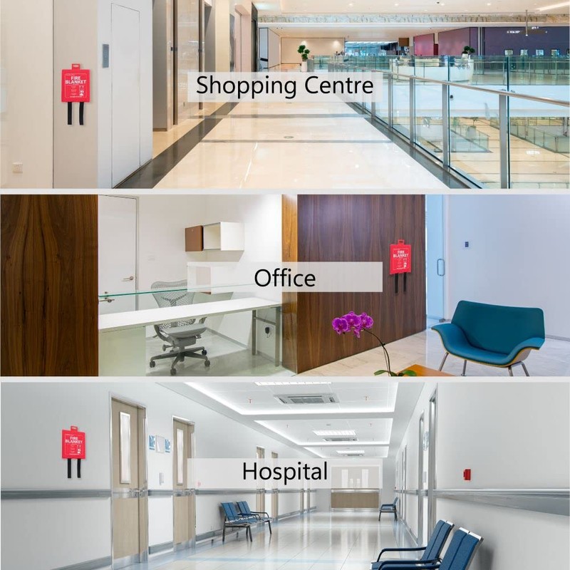 SAFETECH Fire Blanket Emergency for Kitchen,1m x 1m Safety Blanket