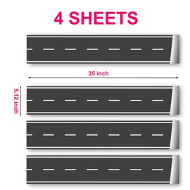 140 Inch Wall Border Road Stickers Street Nursery Decor Boys Bedroom Decals Vehicle Removable Wallpaper Kids Room Vinyl Murals DIY Cute Decorations