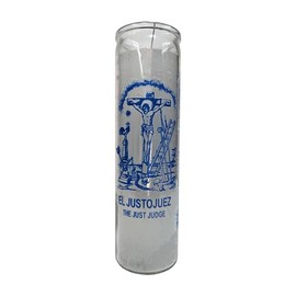 Just Judge (El Justo Juez) 8"" Pillar Candle, White