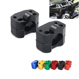 HandleBar Fat Handle Bar Risers CNC Aluminum Mount Clamp Adapter Exchange 7/8" - 1 1/8" For CRF YZF KXF KLX RMZ DRZ KX RM YZ SX EXC XC 65 85 125 250 Dirt Bike Black