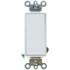 Leviton 5621-2WS 20 Amp, 120/277 Volt, Decora Plus Rocker Single-Pole AC Quiet Switch, Commercial Spec Grade, White