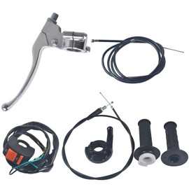22mm 7/8" Left Brake Handle Clutch Lever Perch and 65" brake cable with Mini Bike Throttle Cable Kit Assembly for Predator 212cc 196cc for Coleman CT200U CT200U-EX BT200X CC100X Pit Dirt Bike Parts