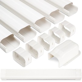 Kalkehay 4" W 9Ft L Line Set Cover for Mini Split and Central Air Conditioners Decorative PVC Line Cover Kit for Outdoor AC Heat Pump Systems