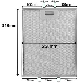 SPARES2GO Metal Mesh Filter for AEG Baumatic Cooker Hood/Extractor Fan Vent (Non-Universal, Pack of 3 Filters, Silver, 318 x 258 mm)
