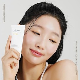 mixsoon Protector solar de frijoles, textura ligera y aireada SPF 50, sin pelusas, protector solar coreano para cara, sin yeso blanco, rellenos de cal