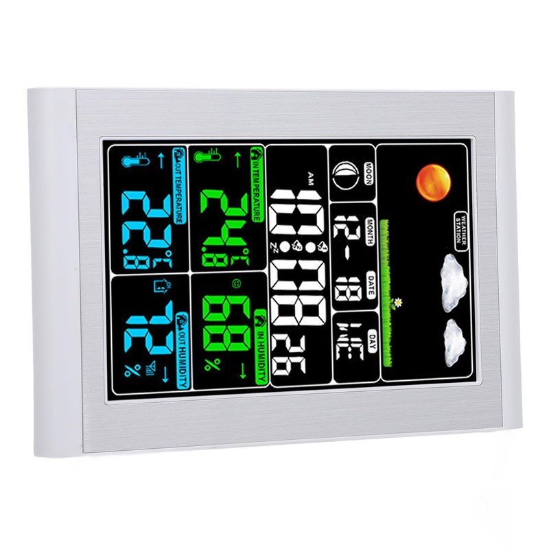 Weather Clock Digital Display Wall Weather Clock Indoor Outdoor Temperature
