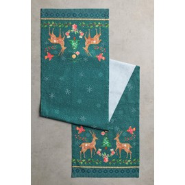 Maison d' Hermine Hygge Christmas 100% Cotton Table Runner for Party | Dinner | Holidays | Kitchen | Thanksgiving/Christmas [Single Layer (37 cm x 180 cm)]