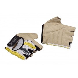 Best Sport Unisex's Half Finger Gloves for Sports-White/Yellow/Black, Small
