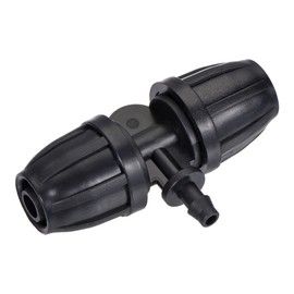 MECCANIXITY Drip Irrigation Barbed Tee 3-Way Fitting 8mm to 4mm ID Tubing for Garden Drip Tape Tubing Sprinkler System Black Pack of 20