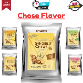 Prince of Peace Original Ginger Chews - 1 Lb. – Candied Ginger Select Flavor - Original