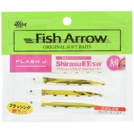 Fish Arrow (fissyuaro-) Worm Flash – J 3 sirasu SW # 148 Clear/Gold.