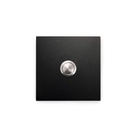 KTC-Home Premium Doorbell Jet Black - Curved Push Button - Size: 8 x 8 cm - RAL 9005 - UV and Weather Resistant - Powder Coated