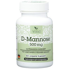 D-Mannose Capsules 500 mg - Natural D-Mannose Support Treatment Pure Plant-Based Birch
