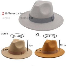 Faringoto Cashmere Felt Hats for Women Men Wide Brim Fashion Square Big Brim, red