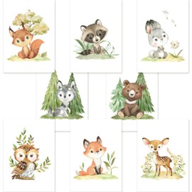 CreativeRobin Cute Forest Animals Poster Collage Baby Room I Nursery Decoration I 8 x DIN A5