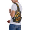 Mqtzyiwx Sunflowers On Wooden Board Sling Backpack Hiking Backpack Crossbody