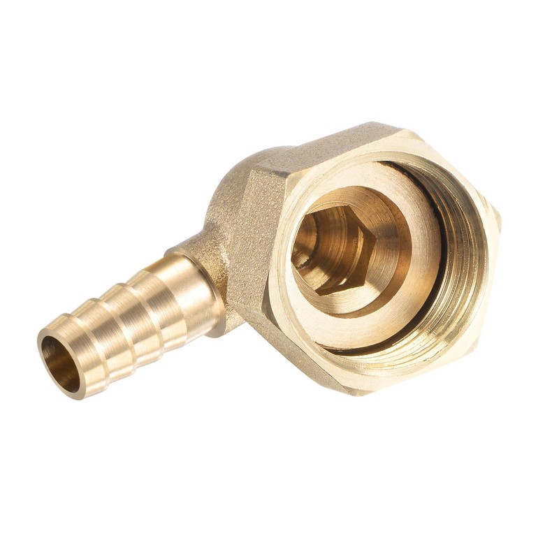 sourcing map Brass Hose Barb Fitting Elbow, 8mm Barbed x