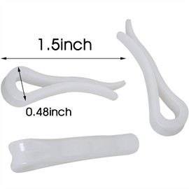 MEETOOT 150 clips de plástico transparente de cocodrilo de 39 mm para fijar la camisa, clips de embalaje en forma de U, pinzas de plástico para corbatas, calcetines, pantalones, camisas