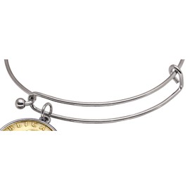 Italian Republic Coin Silvertone Bangle Bracelet