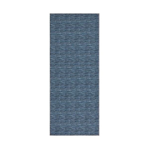 Ottomanson Non Shedding Washable Wrinkle-Free Cotton Flatweave Solid Design 2x5 Indoor Runner Rug, 2' x 5', Navy