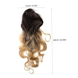 Beavorty Long Gradient Wavy Wig with Curtain Bangs Synthetic High Temperature Fiber Hairpiece for Women for Parties Cosplay and Daily Wear Stylish Decorative Wig