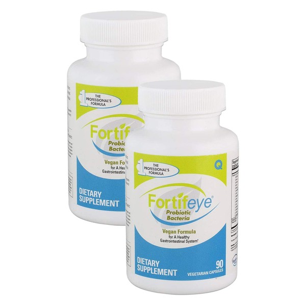 Fortifeye Vitamins Probiotic Bacteria - Natural Vegan Supplement with Digestive Enzymes, Supports Healthy Digestion, Immune and Ocular Systems, 60 Day Supply, 180 Capsules