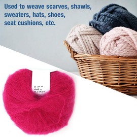 Wool Yarn, Popular Soft Mohair Pashm Knit, Used to Weave Scarves, Shawls, Sweaters, Hats, Shoes, Cushions (14 Rose red)