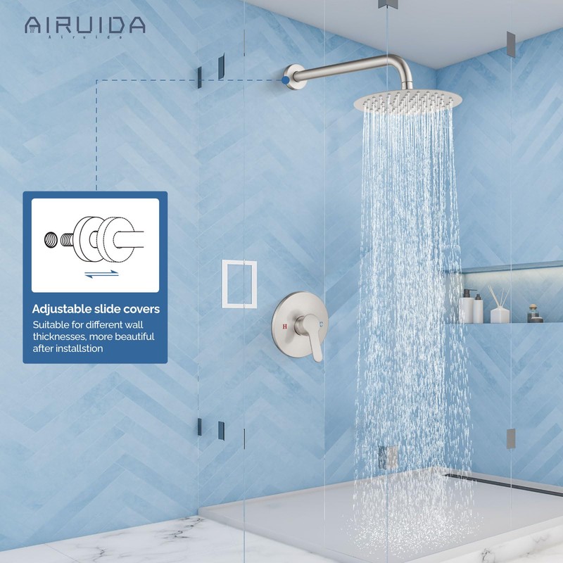 Airuida Shower Faucet Set Complete with Showerhead, Single Function Shower