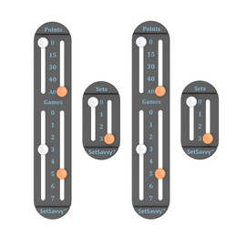 Tennis Score Keeper for Racket and Paddle, Tennis Score Counter, Easy-to-Mount Point Tracker for Recording Points, Games, and Sets, Featherweight Score Keeping Device, 2g (Black Two Pack)