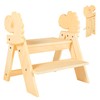 TinyHaven Wooden Toddler Step Stool, 2-Step Foldable Stool for Kids