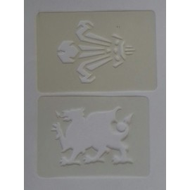 Welsh Feather & Welsh Dragon face painting stencils reusable many times football rugby Euros World Cup