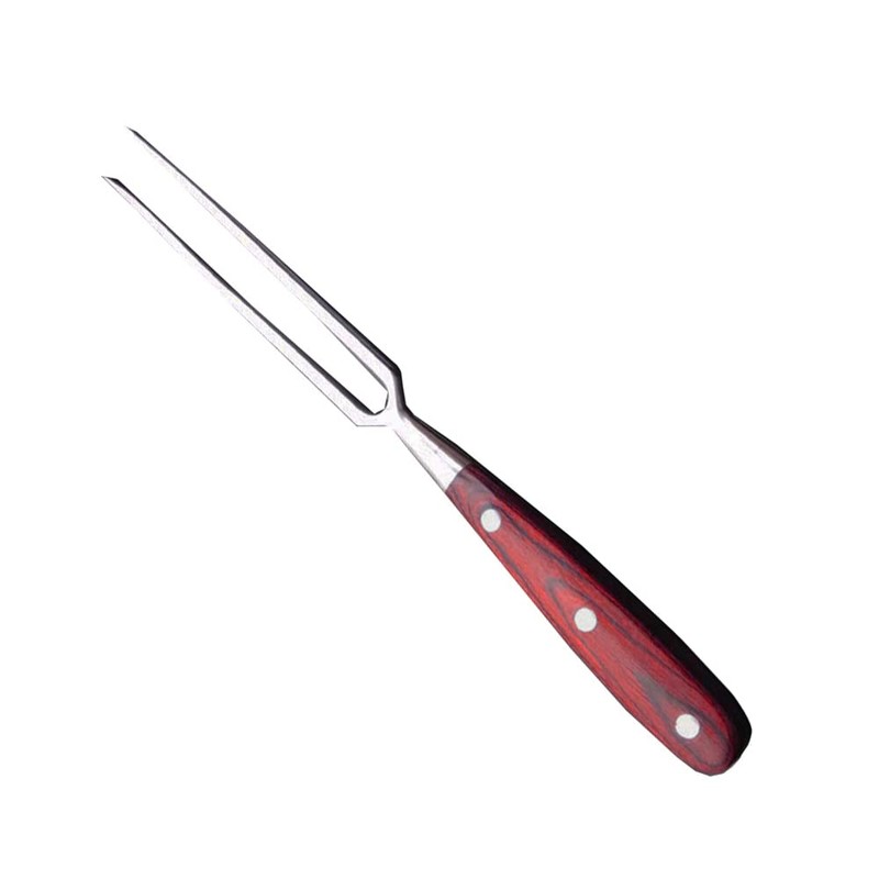 Stainless Steel Meat Fork Long Handle Cooking Tool Wooden Handle