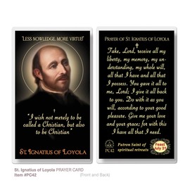 THE SAINTS COLLECTION Set of 20 Laminated Catholic Prayer Cards - St. Ignatius of Loyola