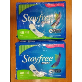 Stayfree 2 Packs of 48: Stayfree Women's Super Maxi Pads Wingless Unscented (0368-R4P2)