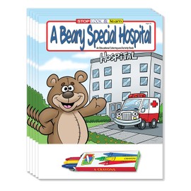 ZOCO - A Beary Special Hospital - Kids Educational Coloring Books (50 Bulk Pack, With Crayons) - Hospital Activities for Kids - Coloring Pages, Games, Puzzles