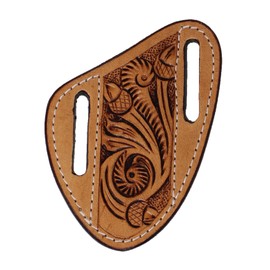 CHALLENGER Western Acorn Floral Tooled Leather Knife Holder Flat Sheath 29RST14B