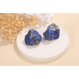 Top Plaza Top Plaza 2Pcs Natural Raw Lapis Lazuli Crystal Rock Stone Healing Crystals 1.6-2.2" Large Rocks for Tumbling Meditation Wicca Rough Stone Bulk Decoration