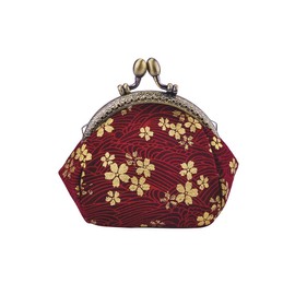 Oyachic Floral Coin Purse,Vintage Wallet,Canvas Clutch,Make Up Bag,Retro Handbag,Buckle Kiss Lock Change Pouch for Women