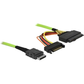 DeLOCK 85802 Serial Attached SCSI (SAS) 0.5m 32Gbps Black/Green - Serial Attached SCSI (SAS) Cable (0.5m, OCuLink SFF-8611, U.2 SFF-8639, Straight, Male/Female)