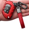 Autophone Compatible with Jeep Key Fob Cover With Leather Keychain