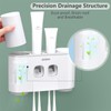 Toothbrush Holders with Toothpaste Dispenser Wall Mounted for Bathroom-4 Cups