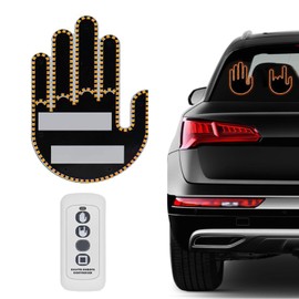 Car Finger Light with Remote Control, Funny LED Gesture Hand Lighting with 3 Modes, Window Sign Light Warning Reminder for Women and Men, Cool Car Gadgets Truck Accessories