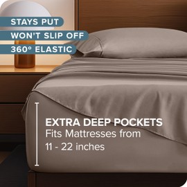 Bare Home Twin XL Sheet Set - 22" Deep Pockets - College Dorm Size - Luxury 1800 Ultra-Soft Microfiber Twin Extra Long Bed Sheets - Easy Fit - Extra Soft - 3 Piece Set - Bed Sheets (Twin XL, Taupe)