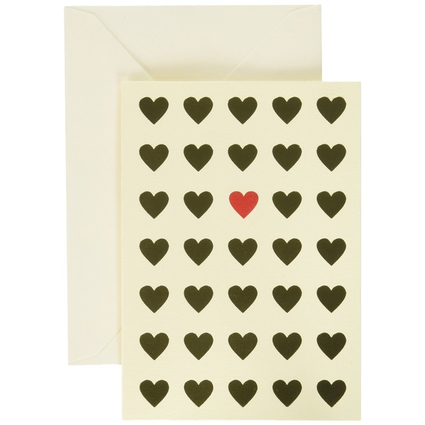 Graphique Lots of Love La Petite Presse Notecards, 10 Durable Embossed and Embellished Gold Foil Heart Notes with Matching Envelopes, 3.25" x 4.75"